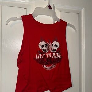 Red 'Live to Ride' Tank Top